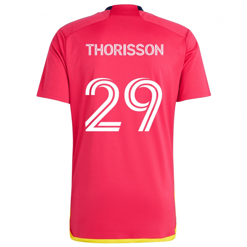 Kandiny Herren Nökkvi Thórisson #29 Rot Blau Heimtrikot Trikot 2024/25 T-Shirt