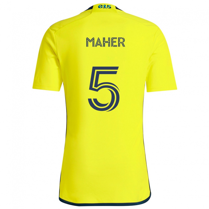 Kandiny Herren Jack Maher #5 Gelb Blau Heimtrikot Trikot 2024/25 T-Shirt