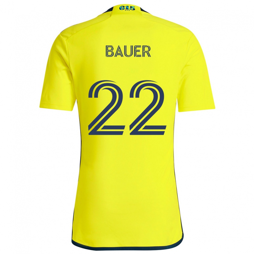 Kandiny Herren Josh Bauer #22 Gelb Blau Heimtrikot Trikot 2024/25 T-Shirt