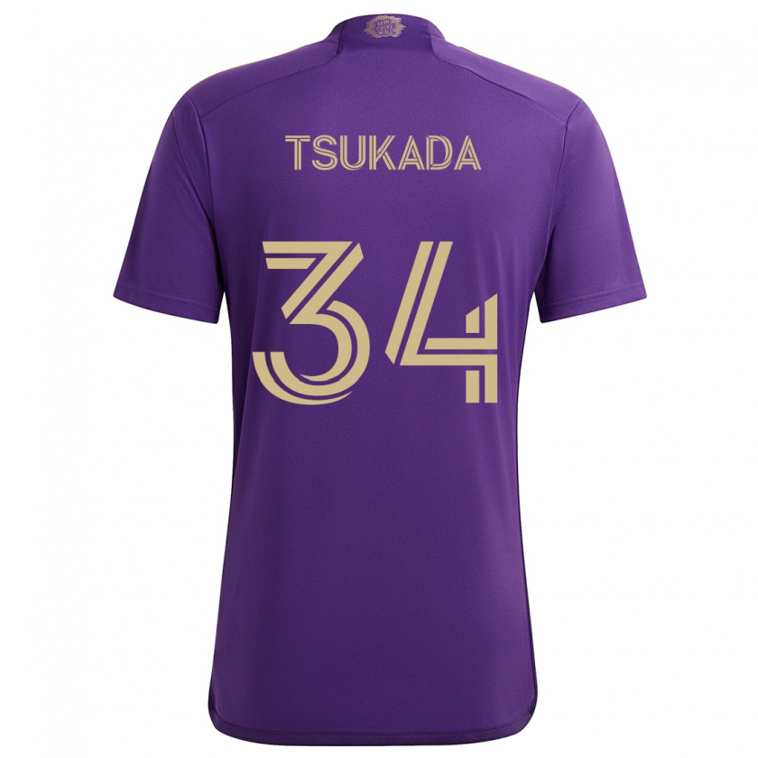 Kandiny Herren Yutaro Tsukada #34 Lila Gelb Heimtrikot Trikot 2024/25 T-Shirt