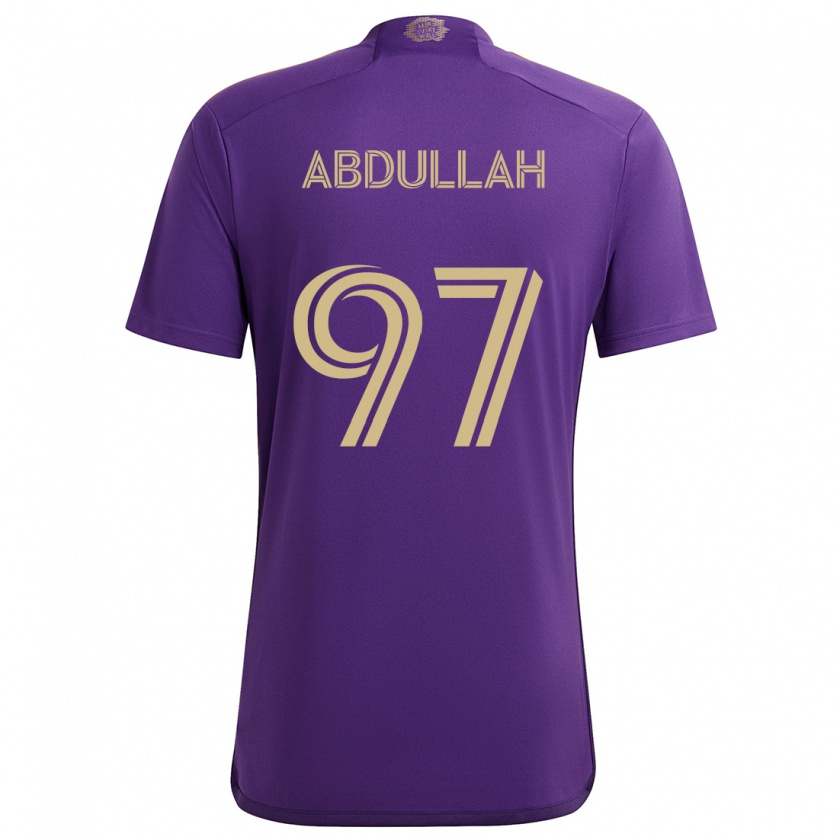 Kandiny Herren Majed Abdullah #97 Lila Gelb Heimtrikot Trikot 2024/25 T-Shirt