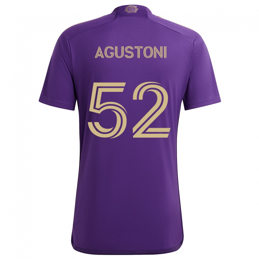 Kandiny Herren Gonzalo Agustoni #52 Lila Gelb Heimtrikot Trikot 2024/25 T-Shirt