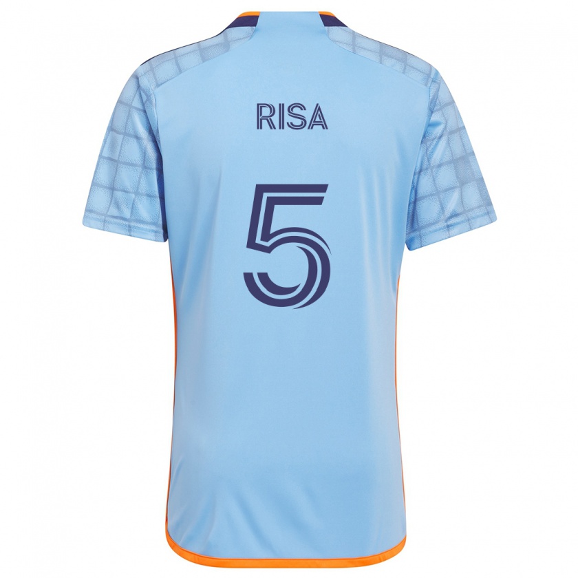 Kandiny Herren Birk Risa #5 Blau Orange Heimtrikot Trikot 2024/25 T-Shirt