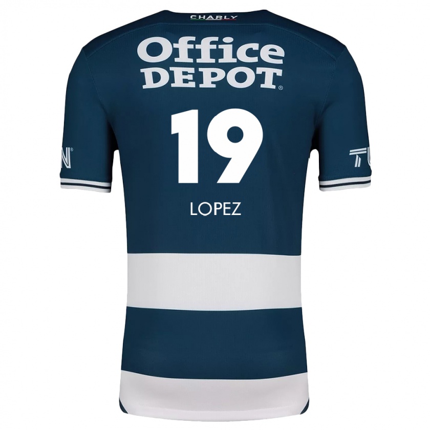 Kandiny Herren Javier Eduardo López #19 Blau Weiss Heimtrikot Trikot 2024/25 T-Shirt