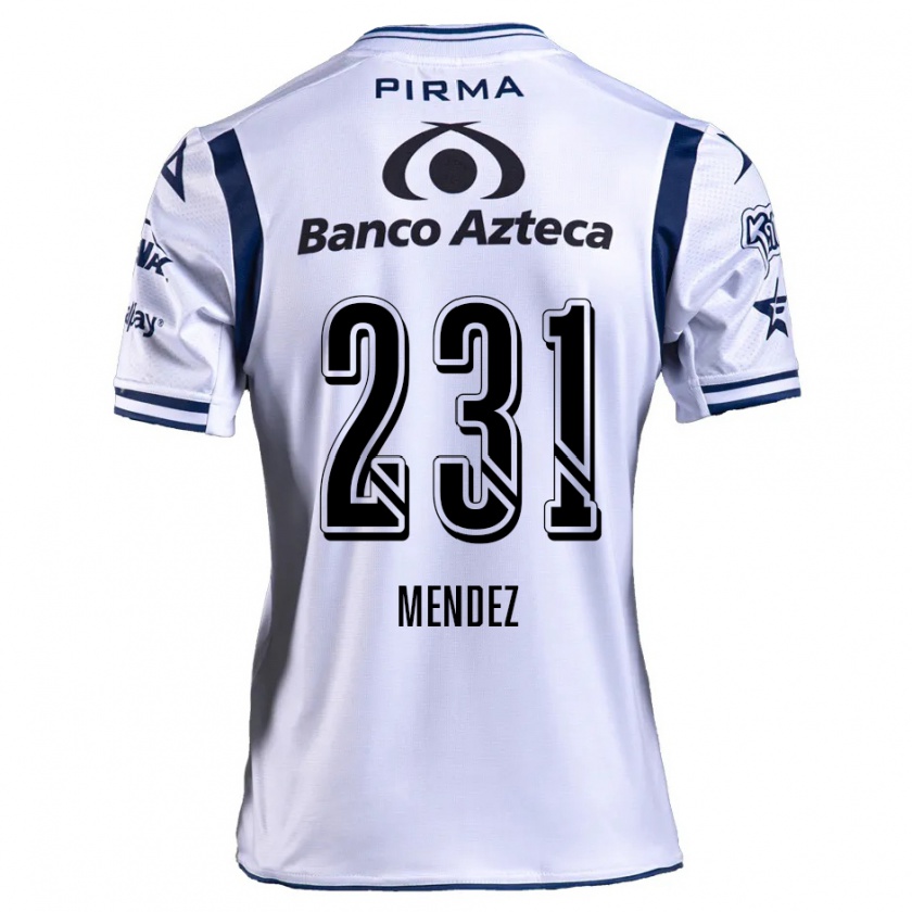 Kandiny Herren Alejandro Méndez #231 Weiß Marineblau Heimtrikot Trikot 2024/25 T-Shirt