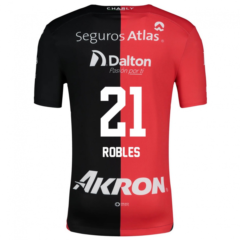 Kandiny Herren Carlos Robles #21 Rot Schwarz Heimtrikot Trikot 2024/25 T-Shirt