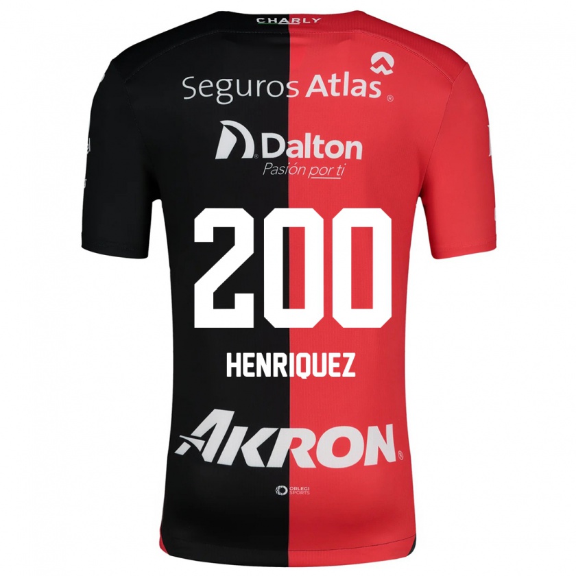 Kandiny Herren Carlos Henríquez #200 Rot Schwarz Heimtrikot Trikot 2024/25 T-Shirt