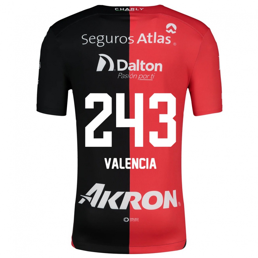 Kandiny Herren Luis Valencia #243 Rot Schwarz Heimtrikot Trikot 2024/25 T-Shirt