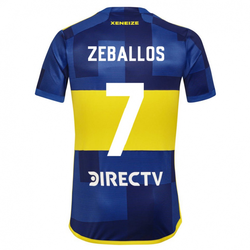 Kandiny Herren Exequiel Zeballos #7 Blau Gelb Heimtrikot Trikot 2024/25 T-Shirt