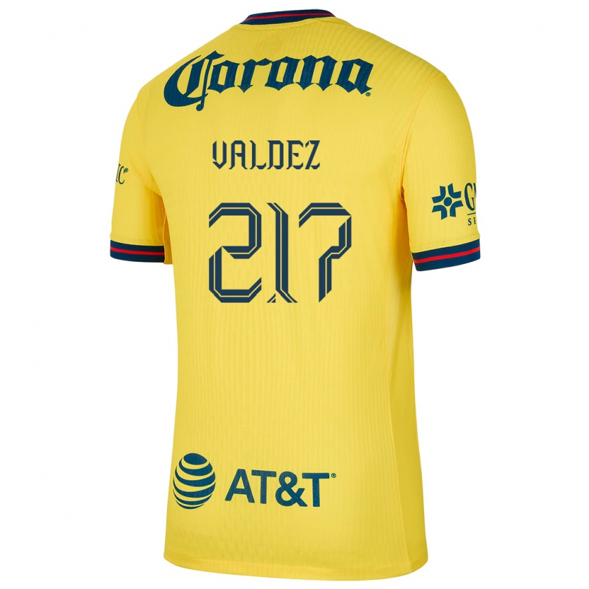 Kandiny Herren Víctor Valdez #217 Gelb Blau Heimtrikot Trikot 2024/25 T-Shirt