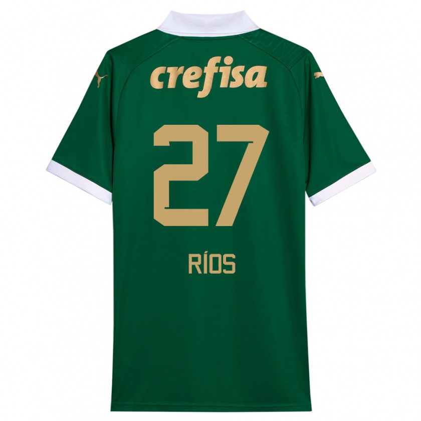 Kandiny Herren Richard Ríos #27 Grün Weiß Heimtrikot Trikot 2024/25 T-Shirt