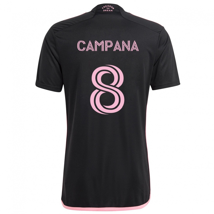 Kandiny Herren Leonardo Campana #8 Schwarz Auswärtstrikot Trikot 2024/25 T-Shirt