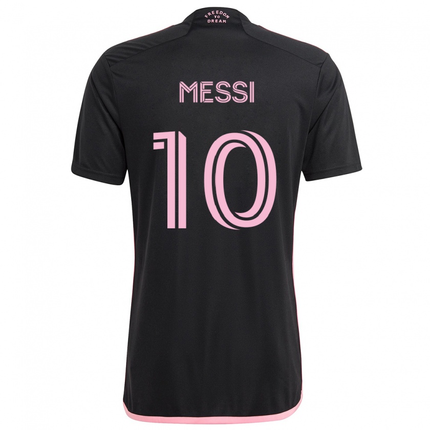 Kandiny Herren Lionel Messi #10 Schwarz Auswärtstrikot Trikot 2024/25 T-Shirt