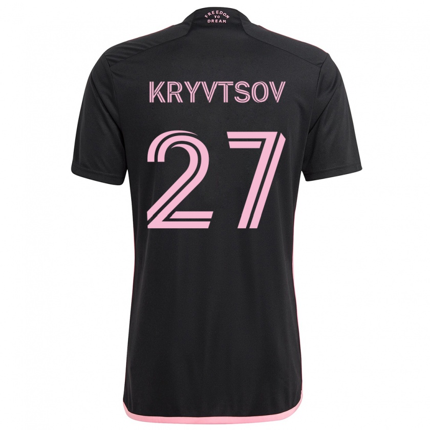 Kandiny Herren Sergiy Kryvtsov #27 Schwarz Auswärtstrikot Trikot 2024/25 T-Shirt