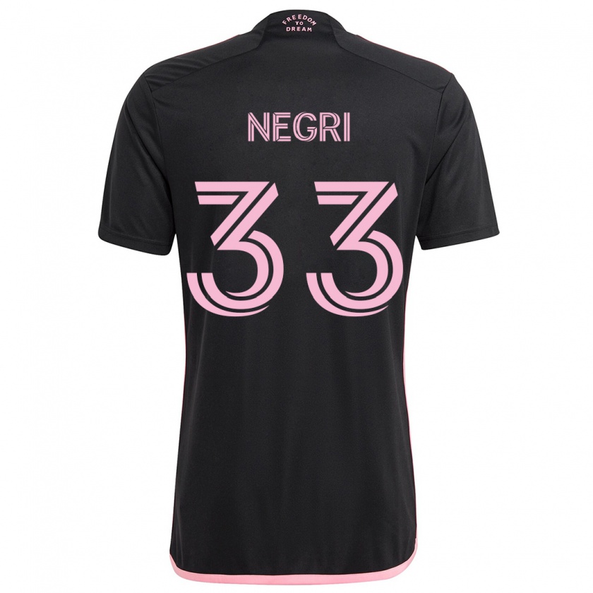 Kandiny Herren Franco Negri #33 Schwarz Auswärtstrikot Trikot 2024/25 T-Shirt