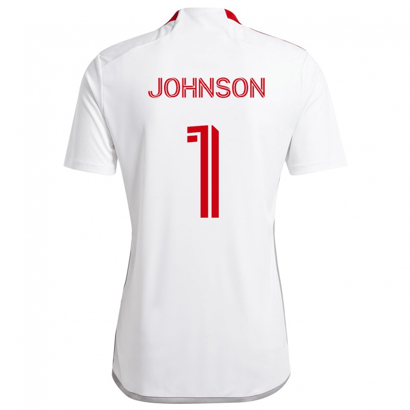 Kandiny Herren Sean Johnson #1 Weiß Rot Auswärtstrikot Trikot 2024/25 T-Shirt