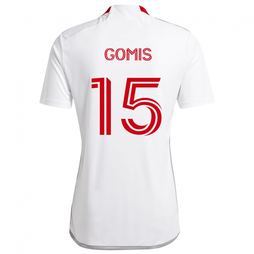 Kandiny Herren Nicksoen Gomis #15 Weiß Rot Auswärtstrikot Trikot 2024/25 T-Shirt