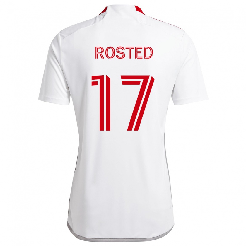 Kandiny Herren Sigurd Rosted #17 Weiß Rot Auswärtstrikot Trikot 2024/25 T-Shirt