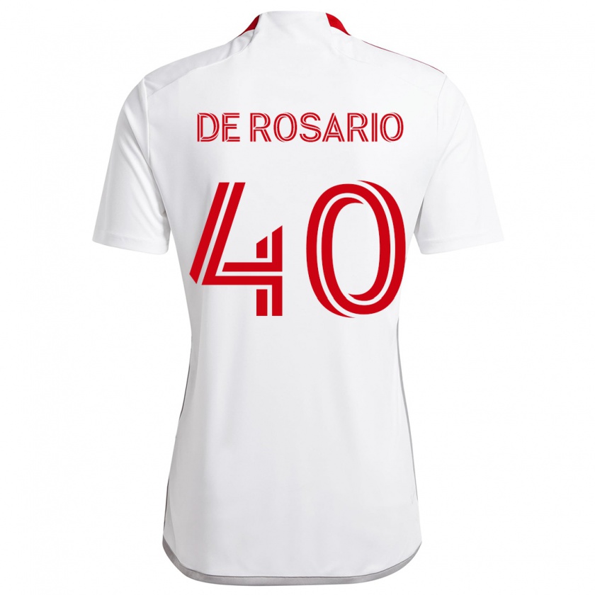 Kandiny Herren Adisa De Rosario #40 Weiß Rot Auswärtstrikot Trikot 2024/25 T-Shirt