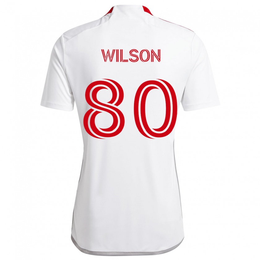 Kandiny Herren Shafique Wilson #80 Weiß Rot Auswärtstrikot Trikot 2024/25 T-Shirt