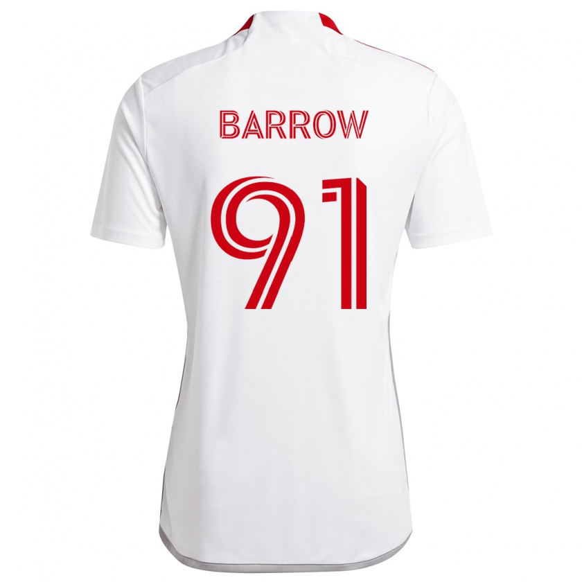 Kandiny Herren Dékwon Barrow #91 Weiß Rot Auswärtstrikot Trikot 2024/25 T-Shirt