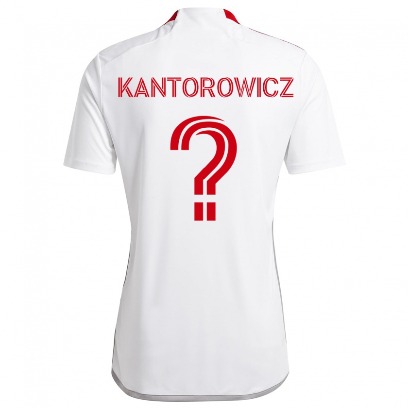 Kandiny Herren Dominic Kantorowicz #0 Weiß Rot Auswärtstrikot Trikot 2024/25 T-Shirt