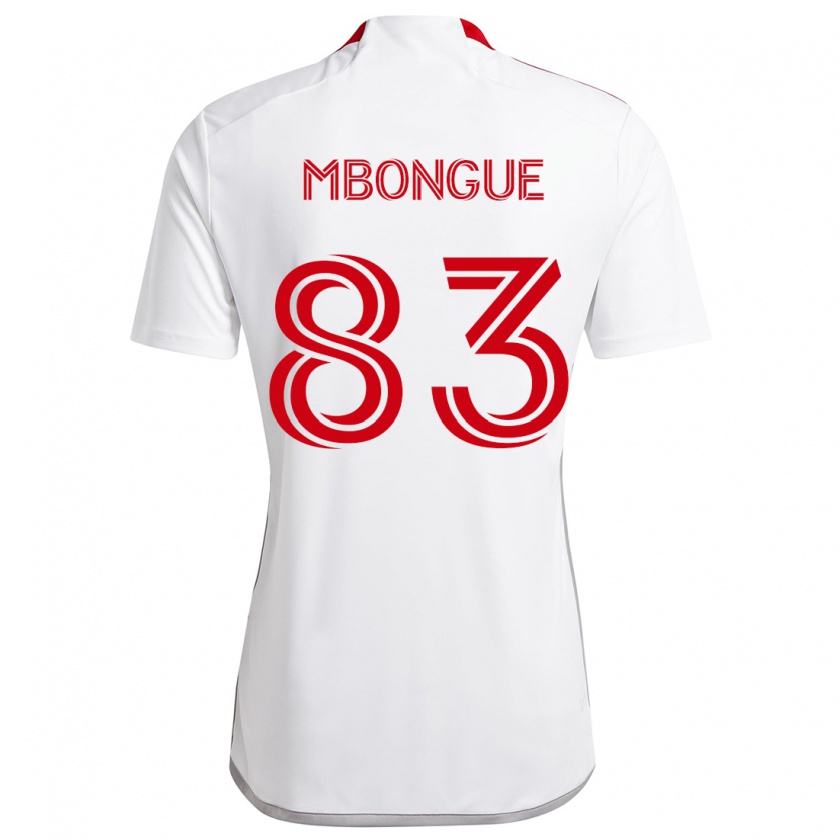 Kandiny Herren Hugo Mbongue #83 Weiß Rot Auswärtstrikot Trikot 2024/25 T-Shirt