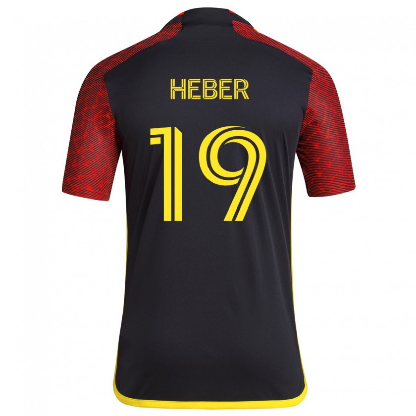 Kandiny Herren Héber #19 Rot Schwarz Auswärtstrikot Trikot 2024/25 T-Shirt