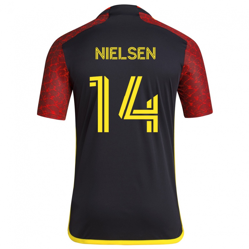 Kandiny Herren Taylor Nielsen #14 Rot Schwarz Auswärtstrikot Trikot 2024/25 T-Shirt