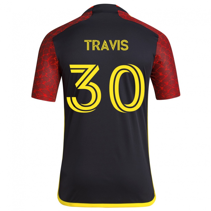 Kandiny Herren Riley Travis #30 Rot Schwarz Auswärtstrikot Trikot 2024/25 T-Shirt