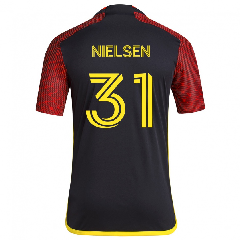 Kandiny Herren Madeline Nielsen #31 Rot Schwarz Auswärtstrikot Trikot 2024/25 T-Shirt