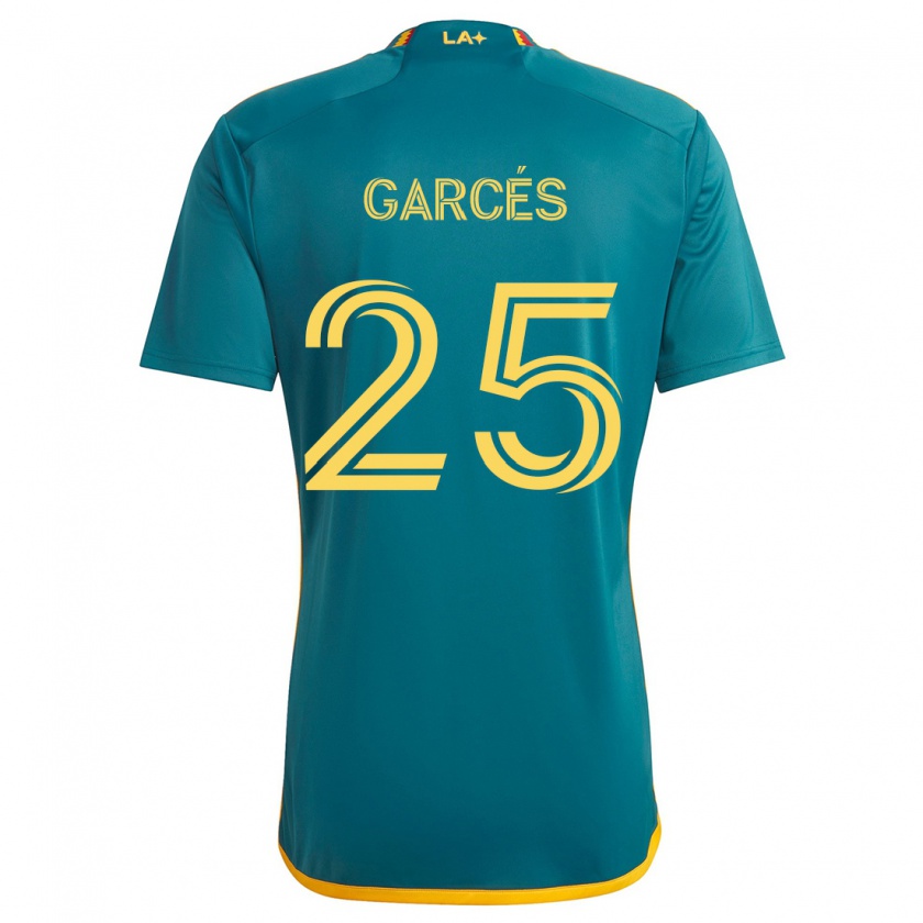 Kandiny Herren Carlos Garcés #25 Grün Gelb Auswärtstrikot Trikot 2024/25 T-Shirt