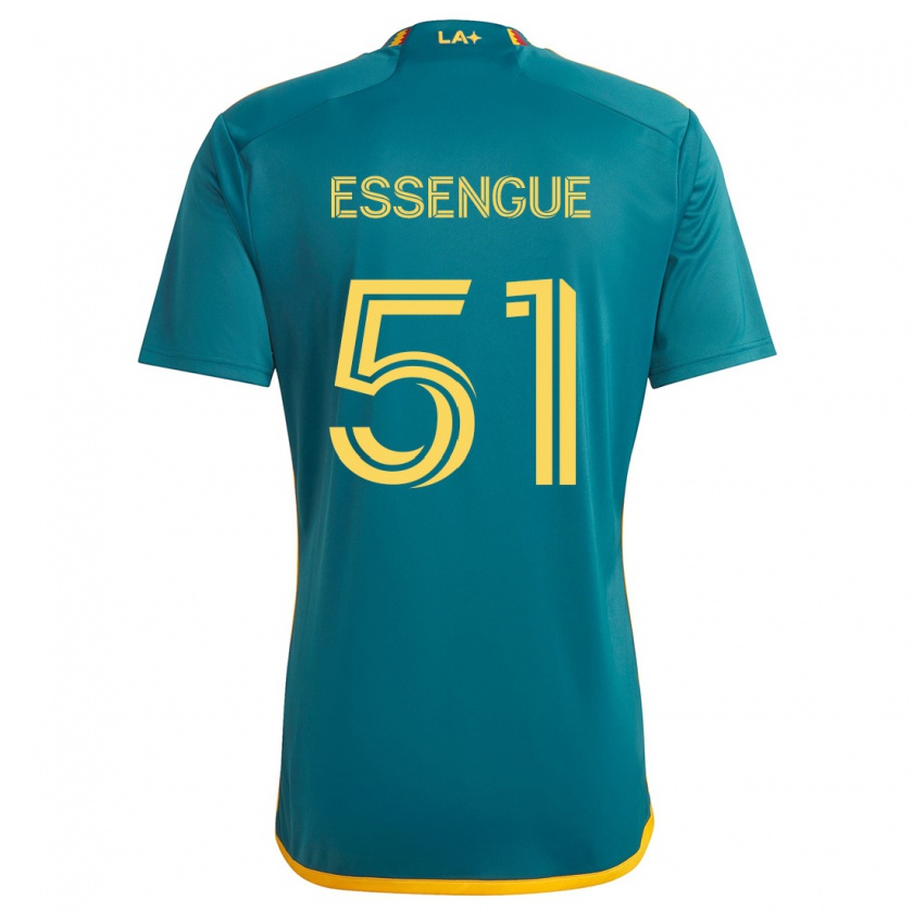 Kandiny Herren Ascel Essengue #51 Grün Gelb Auswärtstrikot Trikot 2024/25 T-Shirt