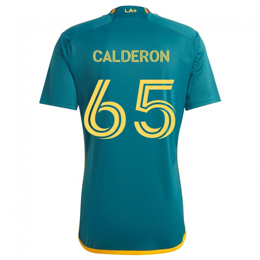 Kandiny Herren Juan Calderón #65 Grün Gelb Auswärtstrikot Trikot 2024/25 T-Shirt