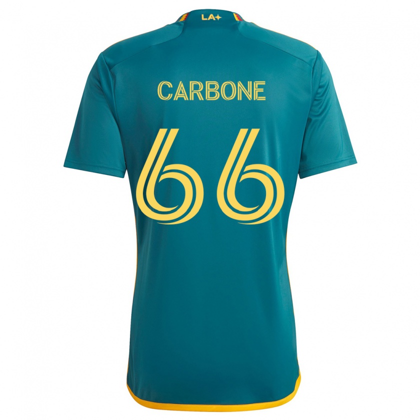 Kandiny Herren Matteo Carbone #66 Grün Gelb Auswärtstrikot Trikot 2024/25 T-Shirt