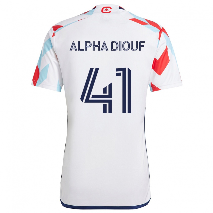 Kandiny Herren Jean Alpha Diouf #41 Weiß Rot Blau Auswärtstrikot Trikot 2024/25 T-Shirt