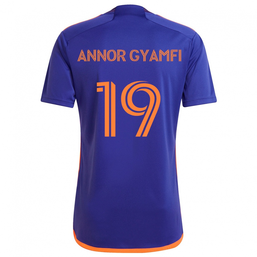 Kandiny Herren Stephen Annor Gyamfi #19 Lila Orange Auswärtstrikot Trikot 2024/25 T-Shirt