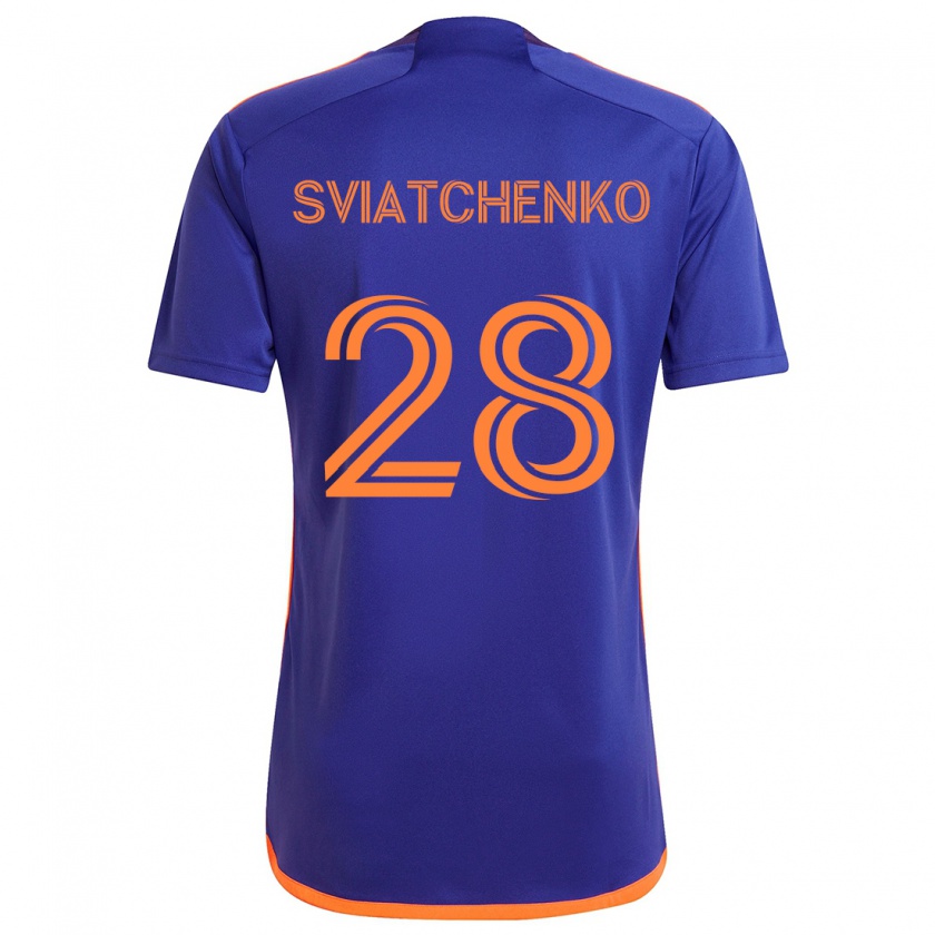 Kandiny Herren Erik Sviatchenko #28 Lila Orange Auswärtstrikot Trikot 2024/25 T-Shirt