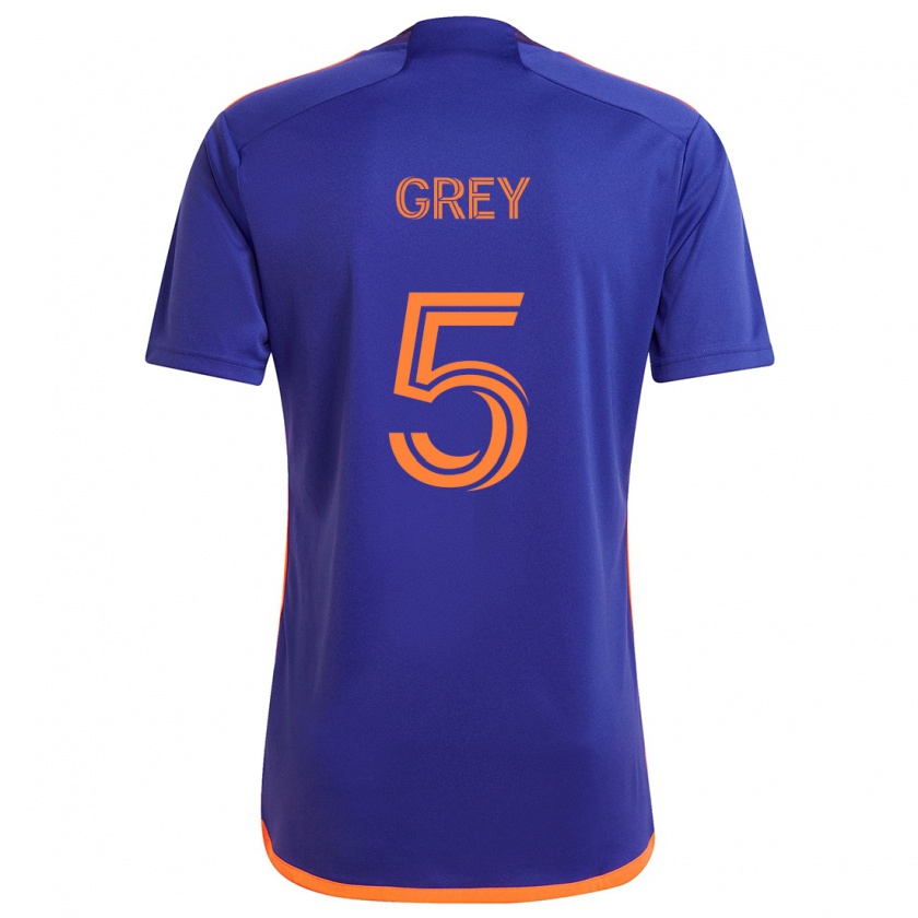 Kandiny Herren Omar Grey #5 Lila Orange Auswärtstrikot Trikot 2024/25 T-Shirt