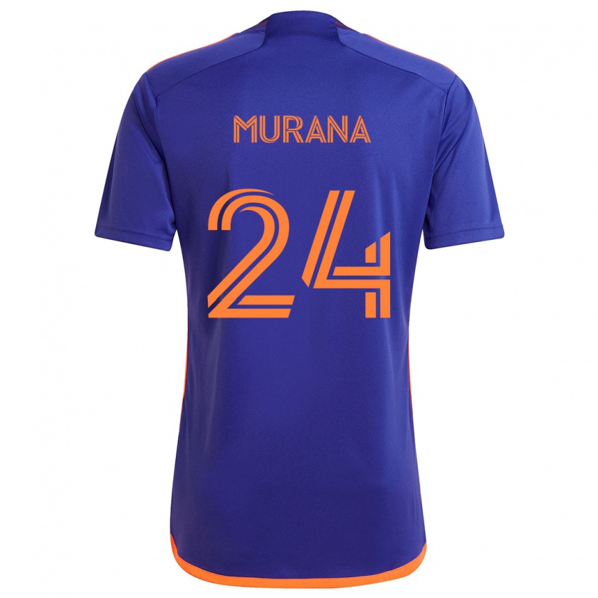 Kandiny Herren Mujeeb Murana #24 Lila Orange Auswärtstrikot Trikot 2024/25 T-Shirt