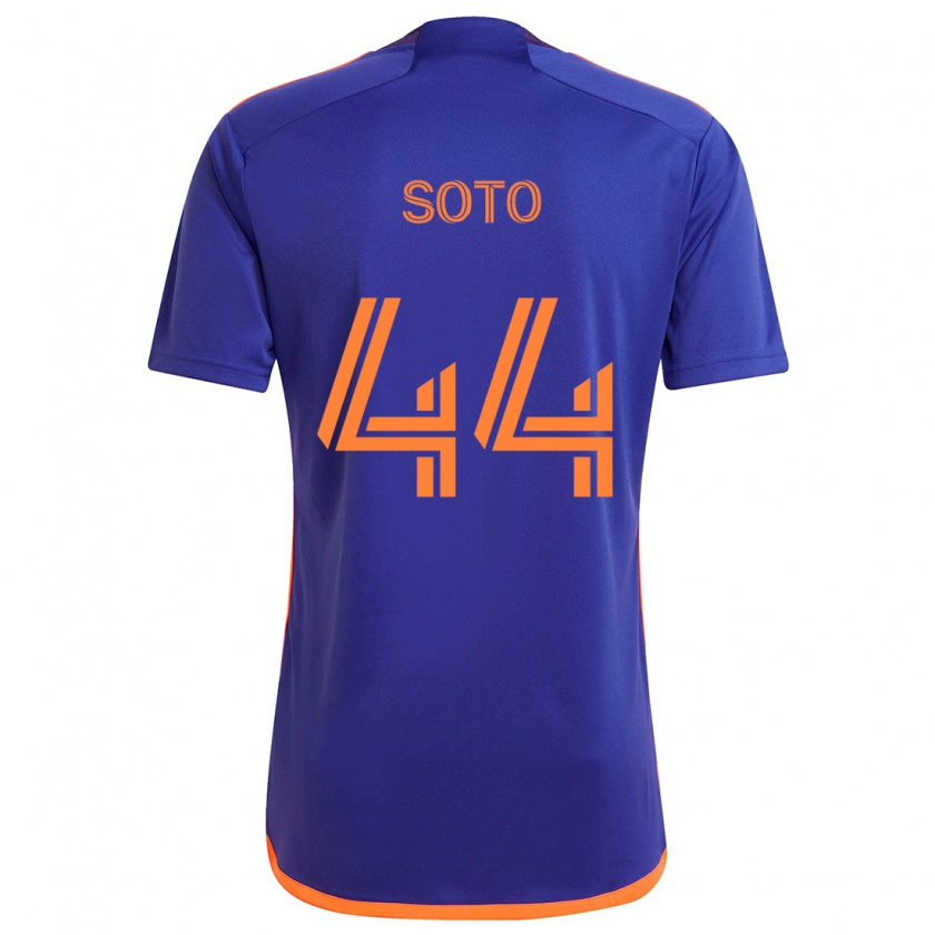 Kandiny Herren Ezekiel Soto #44 Lila Orange Auswärtstrikot Trikot 2024/25 T-Shirt