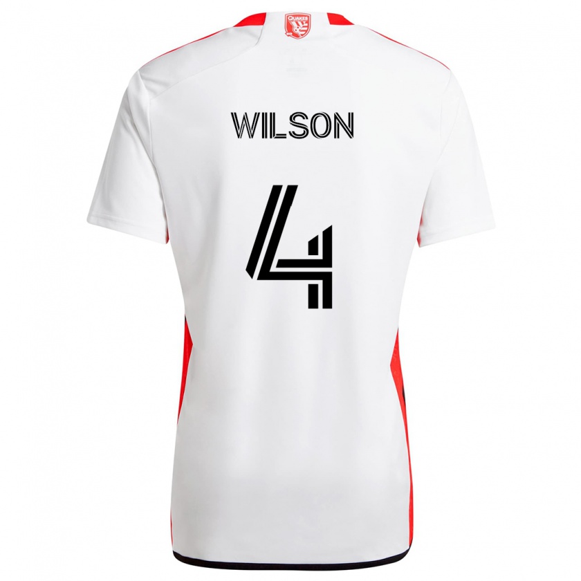 Kandiny Herren Bruno Wilson #4 Weiß Rot Auswärtstrikot Trikot 2024/25 T-Shirt