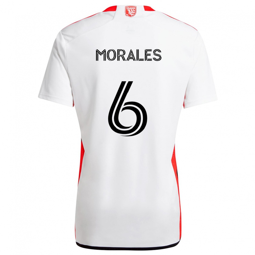 Kandiny Herren Alfredo Morales #6 Weiß Rot Auswärtstrikot Trikot 2024/25 T-Shirt