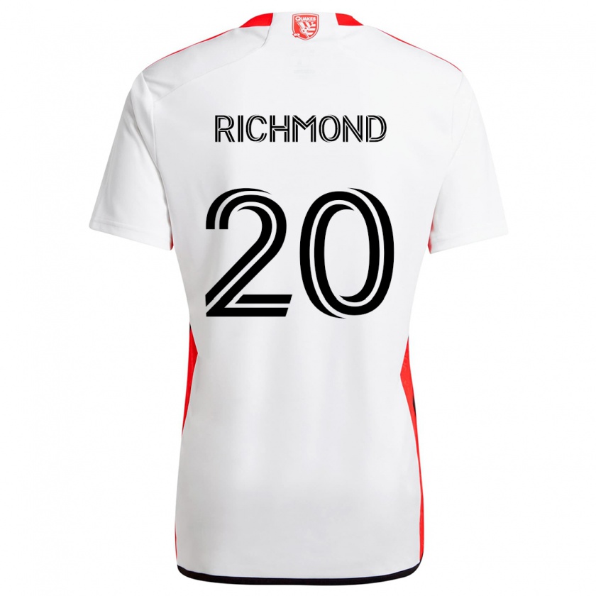 Kandiny Herren Will Richmond #20 Weiß Rot Auswärtstrikot Trikot 2024/25 T-Shirt