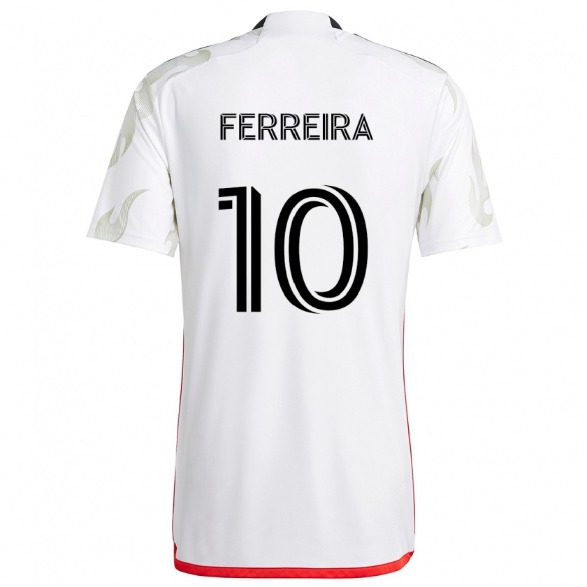 Kandiny Herren Jesús Ferreira #10 Weiß Rot Schwarz Auswärtstrikot Trikot 2024/25 T-Shirt