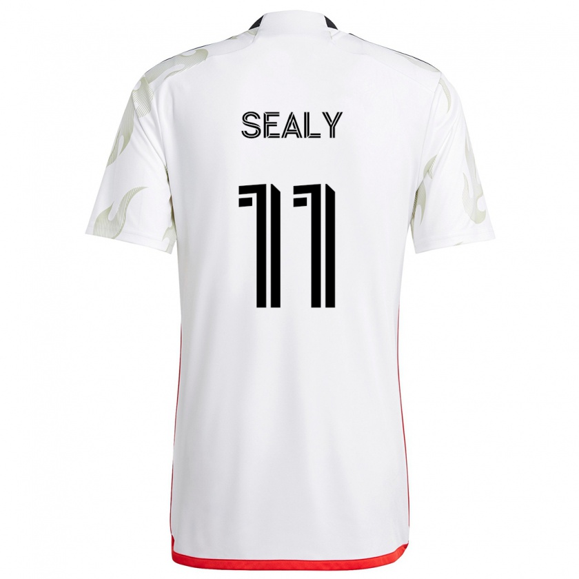 Kandiny Herren Dante Sealy #11 Weiß Rot Schwarz Auswärtstrikot Trikot 2024/25 T-Shirt