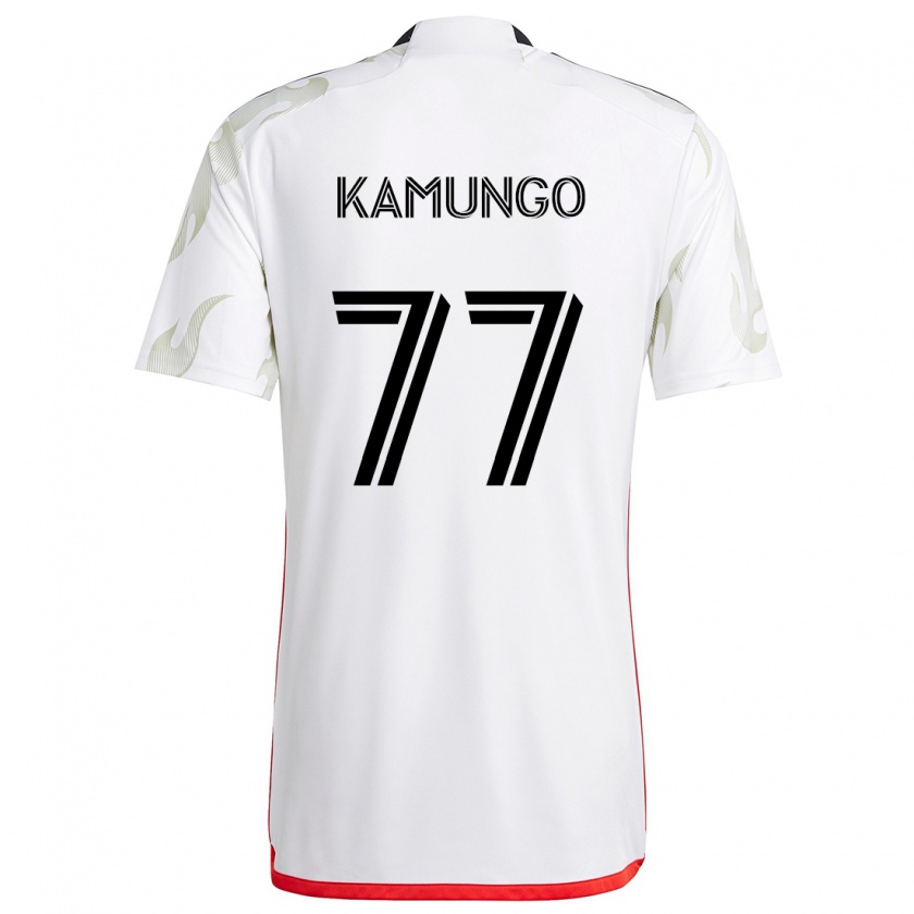 Kandiny Herren Bernard Kamungo #77 Weiß Rot Schwarz Auswärtstrikot Trikot 2024/25 T-Shirt