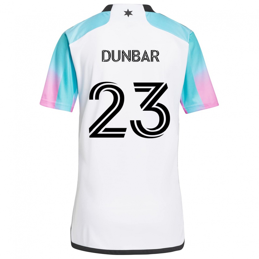 Kandiny Herren Cameron Dunbar #23 Weiß Blau Schwarz Auswärtstrikot Trikot 2024/25 T-Shirt