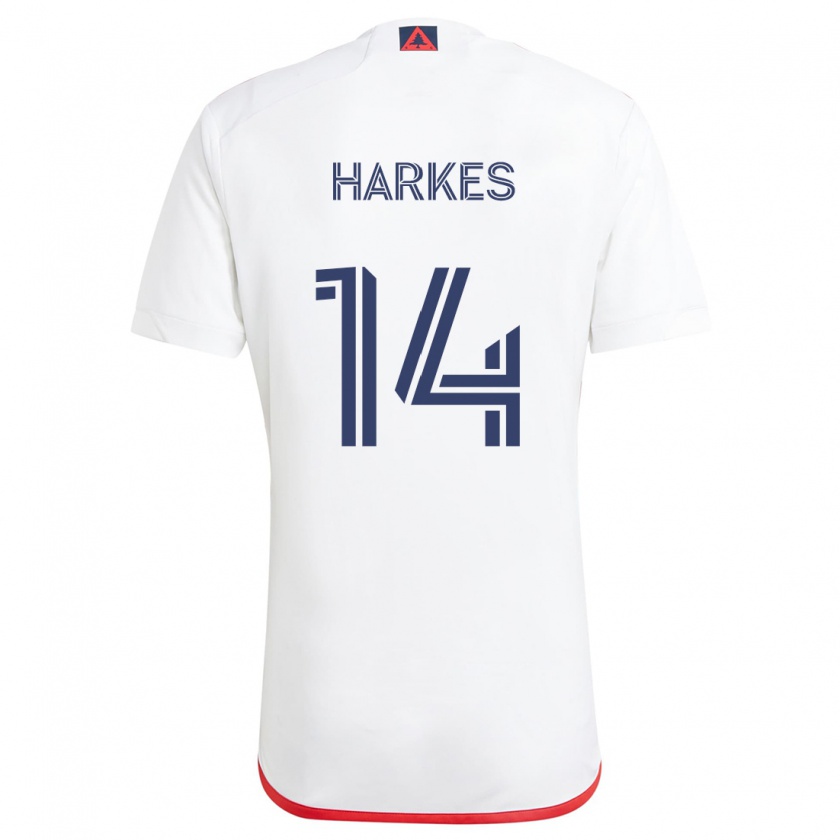 Kandiny Herren Ian Harkes #14 Weiß Rot Auswärtstrikot Trikot 2024/25 T-Shirt