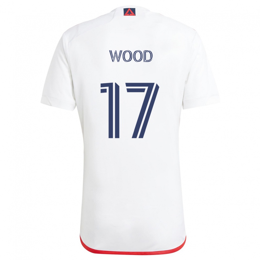 Kandiny Herren Bobby Wood #17 Weiß Rot Auswärtstrikot Trikot 2024/25 T-Shirt